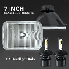 For 1988-1989 Plymouth Voyager Sealed Beam Glass Headlights H4 Bulbs H6054 H6052