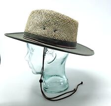 Stetson Basket Woven Straw Safari Panama Hat Vintage Sz S