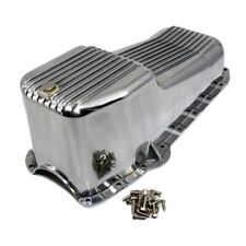 58-79 Sbc Chevy Finned Polished Aluminum Oil Pan - Small Block 283 305 327 350