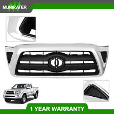 For 2005-2011 Toyota Tacoma Front Grille Chrome Shell With Black Grill Plastic