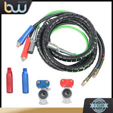 3-in-1 15ft Wrap 7 Way Abs Electrical Cables Rubber Air Line Set For Semi Truck