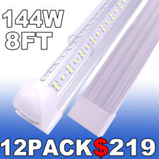 12 Pack 8ft Led Shop Light T8 144w Linkable Ceiling Tube Fixture Daylight 6500k