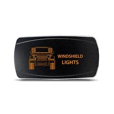 Rocker Switch For Jeep Jk Windshield Lights Symbol - Horizontal - Amber Led