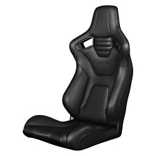 Braum -black Leather Carbon Fiber Elite-x Fixed Back Racing Seat W Black Stitch