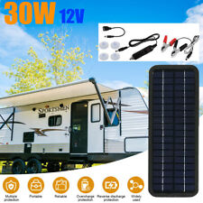 30w Solar Panel 12v Trickle Battery Charger Kit Mono-crystalline Silicon Rv Car