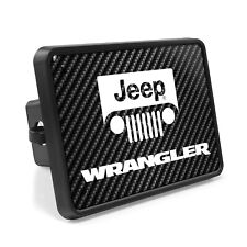 Jeep Wrangler Uv Graphic Carbon Fiber Look Metal Plate Plastic Tow Hitch Cover