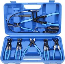 9pc Hose Clamp Clip Remover Pliers Wire Long Reach Kit Fuel Oil Water Hose Tool