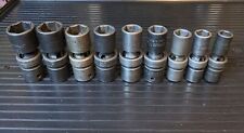 Snap On 9 Piece Sae 12 Drive 6 Point Universalswivel Impact Socket Set Nice
