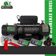 Electric Winch 13000lbs 12v Synthetic Rope Grey Towing Truck Trailer 4x4off-road