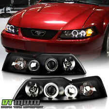 Blk 1999-2004 Ford Mustang Gt Svt Cobra Led Halo Projector Headlights Headlamps