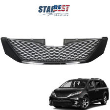 Gloss Black Front Upper Grille Grill Honeycomb Fit For 2011-2017 Toyota Sienna