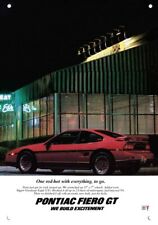 1986 Pontiac Fiero Gt Red Sports Car Decorative Replica Metal Sign