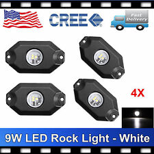 4x White Rock Lights Pods 2 Led Dome Lights Off-road Under Wheel Light White