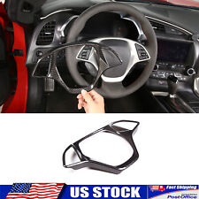 Carbon Fiber Abs Interior Steering Wheel Trim Cover Fits Corvette C7 Z06 14-19