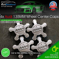 Audi 135mm Silver Chrome Wheel Rim Spyder Center Hub Caps 4pc Set 4f0601165n Oe