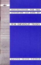 1934 Chevrolet Truck Owners Manual User Guide Reference Operator Book Fuses Oem