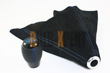 For Acura Rsx Tsx Integra Tl Leather 6 Speed Shift Knob Blue Stitch Suede Boot