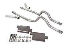 Dual Exhaust Kit 2.5 2 Chamber Corner Exit Fits 73 To 80 Gm Ck 20 34 Ton