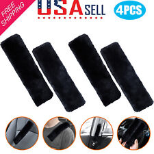 4 Pcs Seat Belt Covers Car Auto Sheepskin Shoulder Strap Pads Cushion Headrest