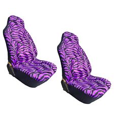 New Purple Zebra Animal Print High Back Seat Covers For Cars Suvs Vans