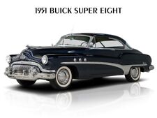 1951 Buick Super Eight Original Look In Black - New Metal Sign 9x12 Ships Free