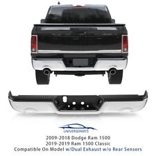 Chrome Steel Rear Step Bumper For 2009-18 Dodge Ram 1500 Dual Exhaust No Sensor