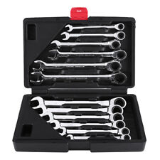 12pcs 8-19mm Metric Fixed Spanners Ratchet Wrench Polished Tool Set Kit