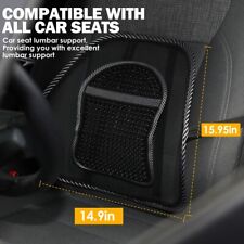 Car Seat Back Support Breathable Mesh Back Lumbar Support Cushion Wmassage Bead
