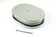 12 Oval Ball Milled Air Cleaner W Element Chrome E40033c