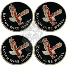 Dayton Eagle Black Gold Red Wire Wheel Chip Emblems Size 2.25 Set Of 4