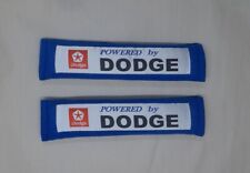 2x New Blue Car Seat Belt Cover Shoulder Pads Powered By Dodge 10.5x2.5