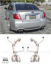 For 11-14 Subaru Impreza Wrx Sti Sedan Muffler Delete Axle Back Quad Tip Exhaust