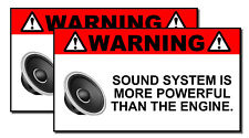 X2 Funny Sound System Warning Sticker Set Vinyl Decal Sub Woofer Jdm Car Woofer