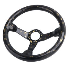 Lokocar Carbon Fiber Steering Wheel Racing Drift Car 6hole 350mm Black Gold Foil