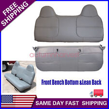 Leather Bench Bottom-top Seat Cover Gray For 1999-2002 Ford F250 F350 F450 F550