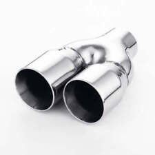 Twin Exhaust Tip 3 76mm Out 60mm Inlet Staggered Straight Cut Double Wall Ss304
