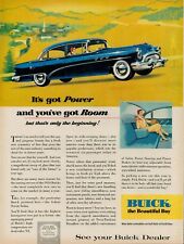1954 Buick Super Sedan 4 Door Car Vintage Print Ad 50s  Sunday Drive Chapel