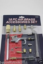 18pc Air Tool Quick Connect Brass Air Compressor Hose Accessories Tool Set