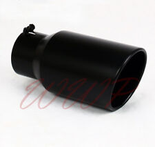 Black Stainless Bolt On Angle Roll End Exhaust Tip 3.50 Inlet 4 Out 12 Length