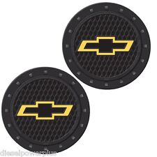 Chevy Chevrolet Rock Vehicle Travel Auto Cup Holder Insert Coaster Can Set 2