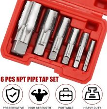 6pcs Carbon Steel Npt Pipe Tap Set 18143812341 Size Threader Set