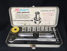 Vintage K-mart 13 Piece Metric Socket Wrench Set Original Metal Case Complete
