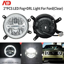 Halo Ring Led Fog Drl Daytime Running Light For 2005-2009 Ford Mustang Gt Clear