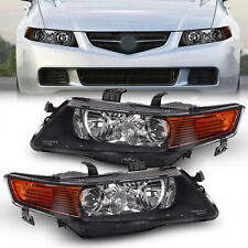 Black Fits 2004-2008 Acura Tsx Projector Headlights Lamps Leftright 04-08 Pair