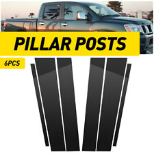 Black Side Window Door Pillar Posts Cover Trim For 04-15 Nissan Titan Crew Cab