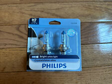 New In Box 2x Philips H7 Upgrade Ultra Crystal Vision Xenon White Light Bulb 55w