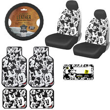 Disney Mickey Mouse Car Truck Front Seat Covers Floor Mats Steering Wheel Cover