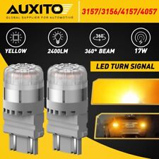 2pc Auxito 3157 3156 Amber Yellow Led Turn Signal Brake Parking Light Bulbs 3457