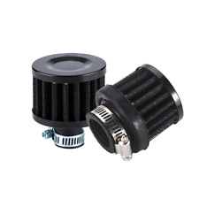 2x Black Universal Crankcase Car Air Breather Filter 1inch25mm Inlet For Engine