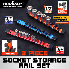 3pc Double Sided Socket Sliding Rail Holder Organizer Industrial Abs 14 38 12